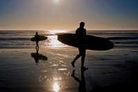 Six Surfing At Sundown