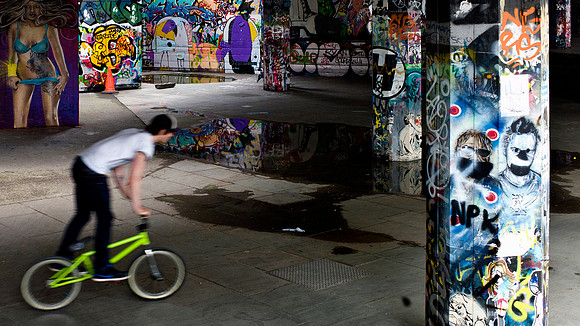 On His Bike
